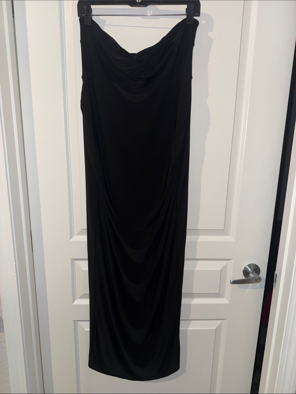Club L London Black Strapless Maxi Gown